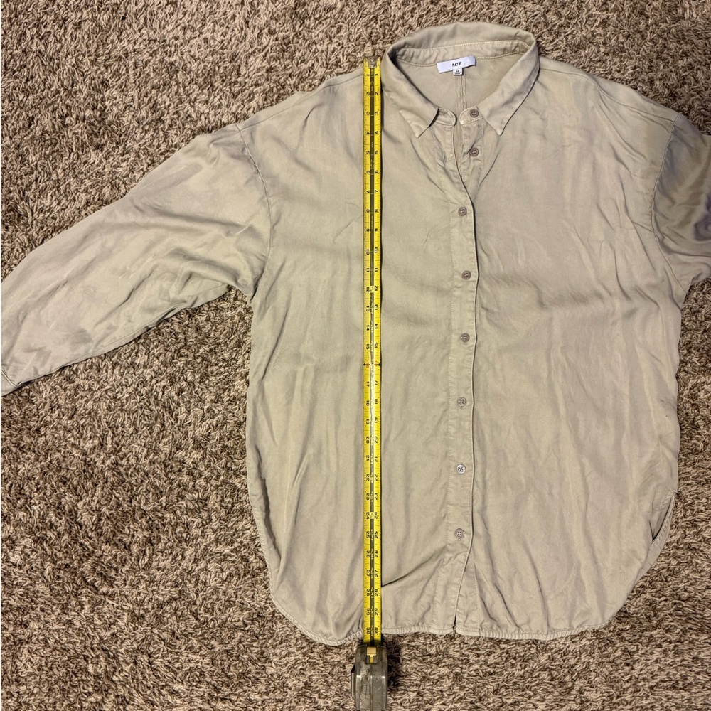 Fate Women's Tan Button-Down Tunic Blouse with Twist Back. - Picture 10 of 14